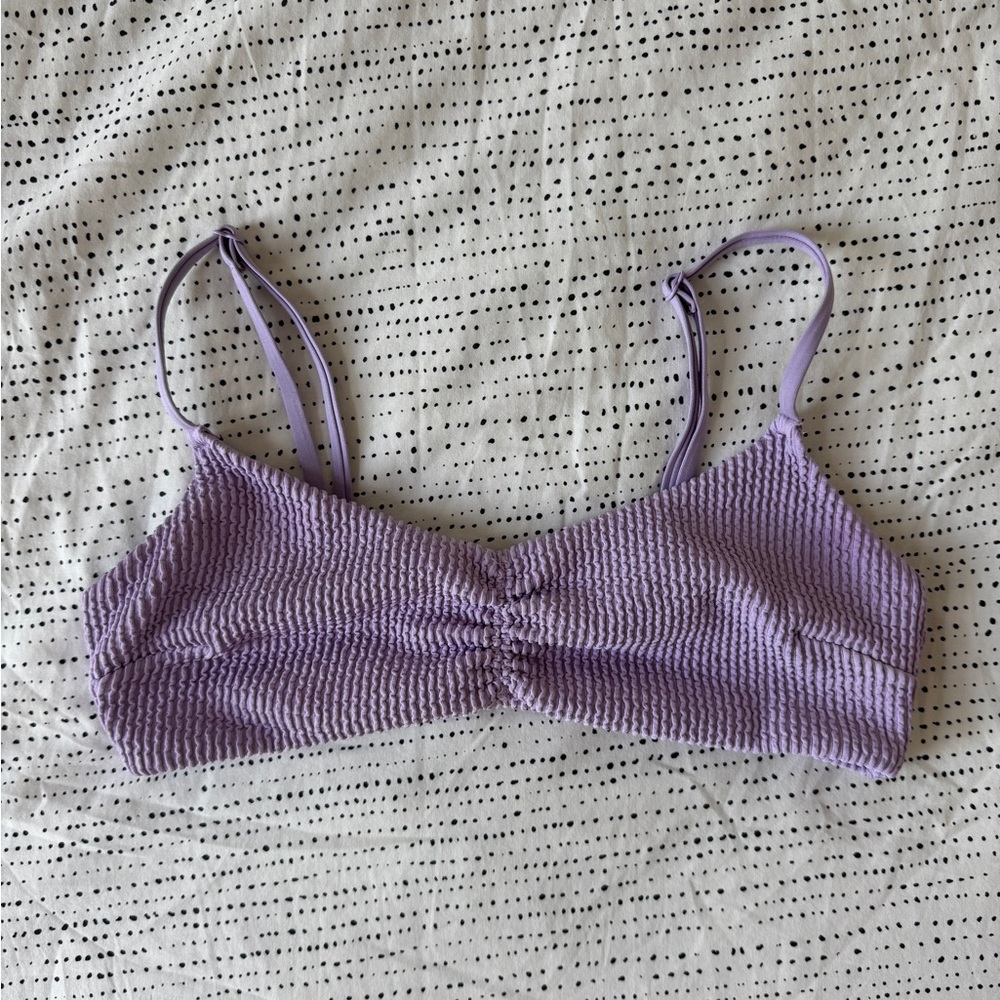 H&M Purple Ribbed Bikini Top